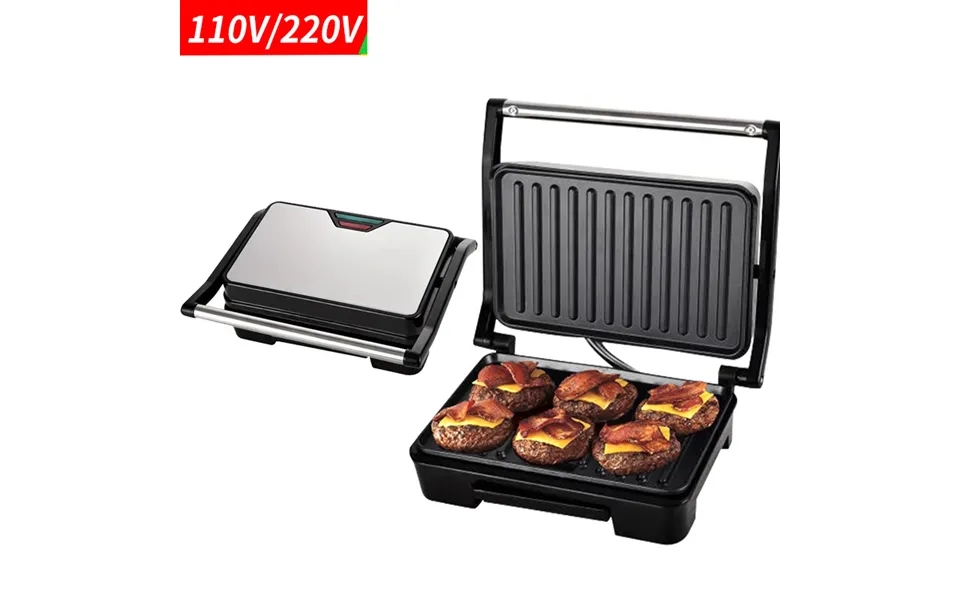 110v 750w Stainless Steel Panini Steak Home Barbecue Breakfast Machine Panini Maker
