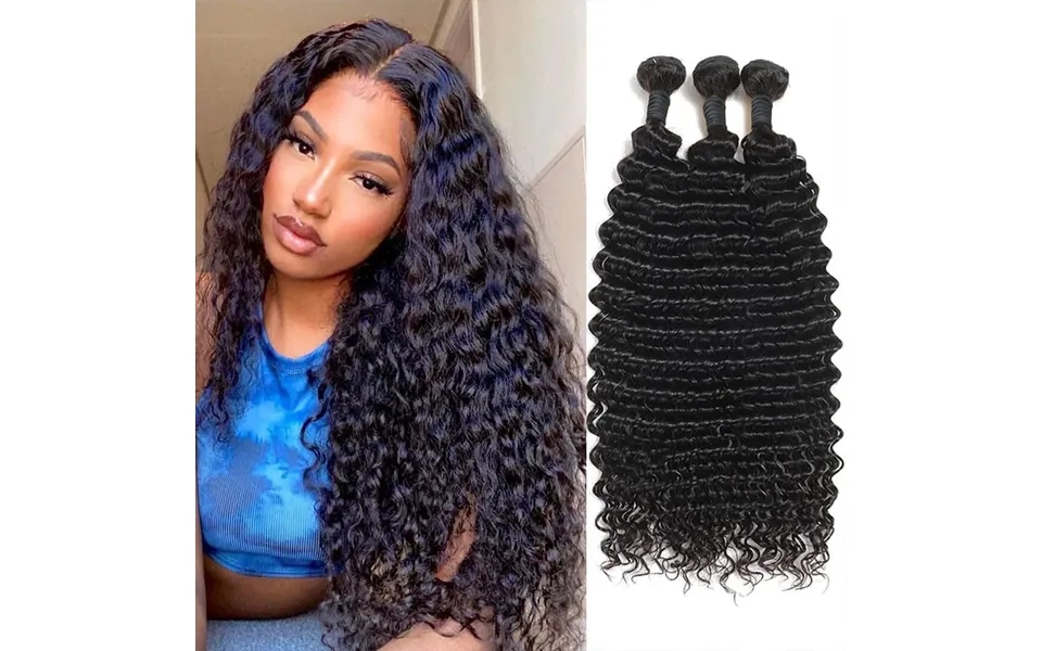 12a Deep Wave Curly Human Hair Bundles Brazilian Hair Weave Remy Human Hair Bundles 32 Inch Bundles Hair Extensions For