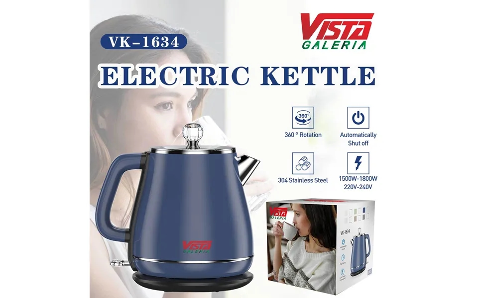 1.8l Stainless Steel Electric Kettle - Fast Boiling, Auto Shut-off, Double-wall Insulation, Retro Design For Home & Offi