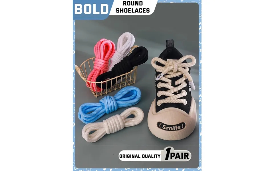 1pair Round Shoelaces For Shoes 10mm Thick Shoelace Running Sneakers Laces 100 120 140 160cm Quality Rope Shoe Laces