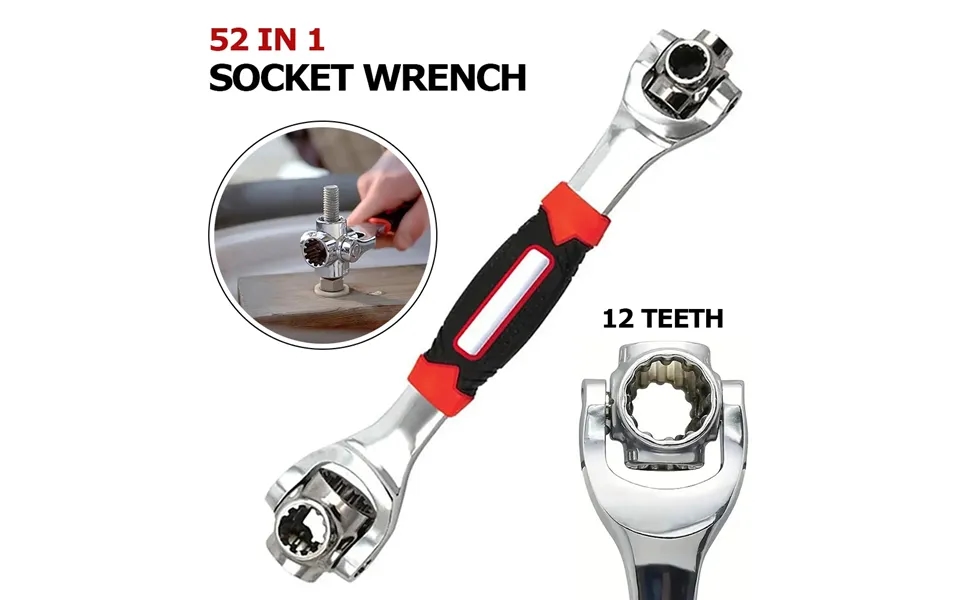 1pc 360 Rotation Double Head Wrench 52 In 1 Multi-tool Wrench 8-19mm Universal Socket Wrench Hand Tool For Furniture Car