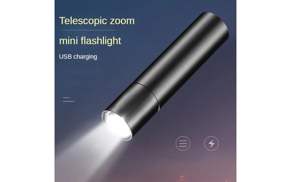 1pc T Strong Light Flashlight Mini Usb Charging Flashlight Super Bright Long-range Multifunction Hand-in-hand Flashlight