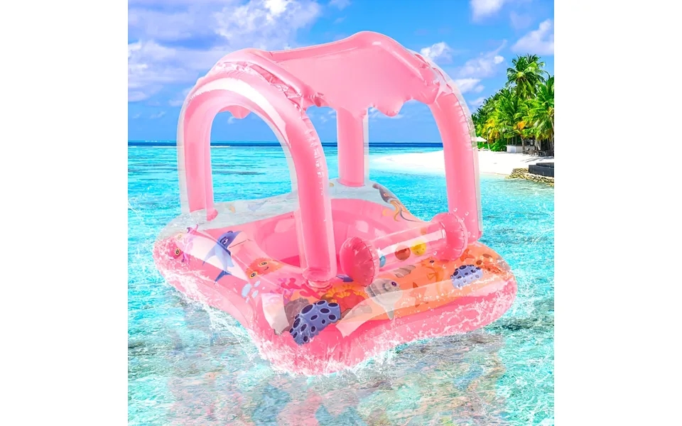 1pc Thickened Inflatable Sunshade Bell Seat Ring Blue Pink Pvc Material Swimming Seat Ring Floating Ring Armpit Ring Bea