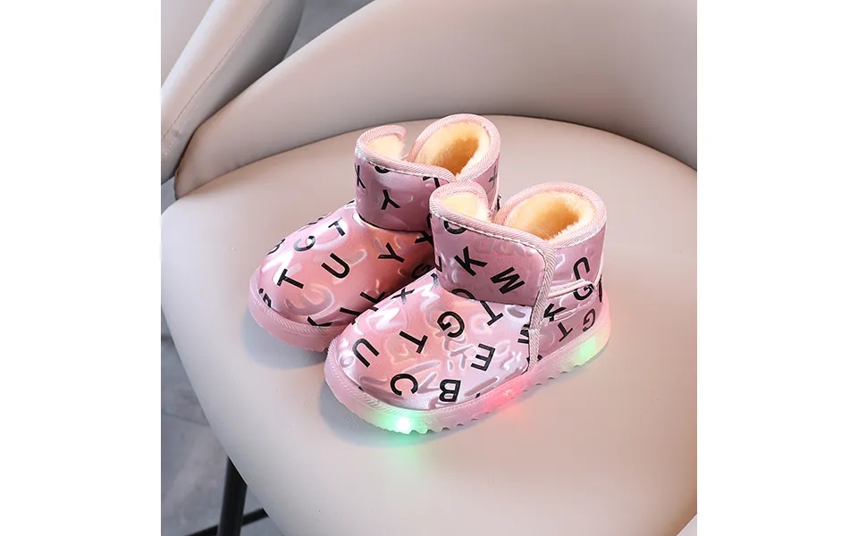 2022 Autumn And Winter Velvet Thickened Snow Boots Girls Cotton Shoes Baby Warm Boots Luminous Shoes Wear-resistant Boot