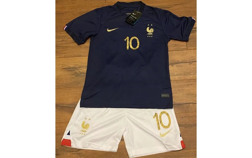 2022 France World Cup Mbappe 10 Soccer Jersey And Shorts Football Set - Kids
