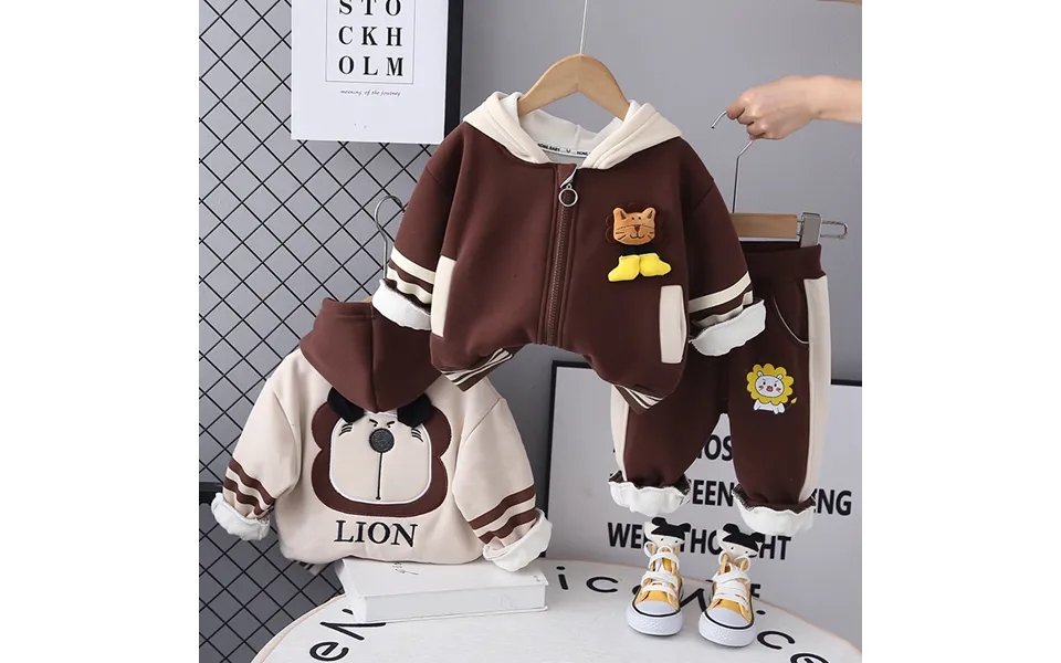 2023 New Baseball Plush Baby Autumn Winter Hat Two Piece Set For Boys And Girls Spring Autumn Cute Clothes Trendy