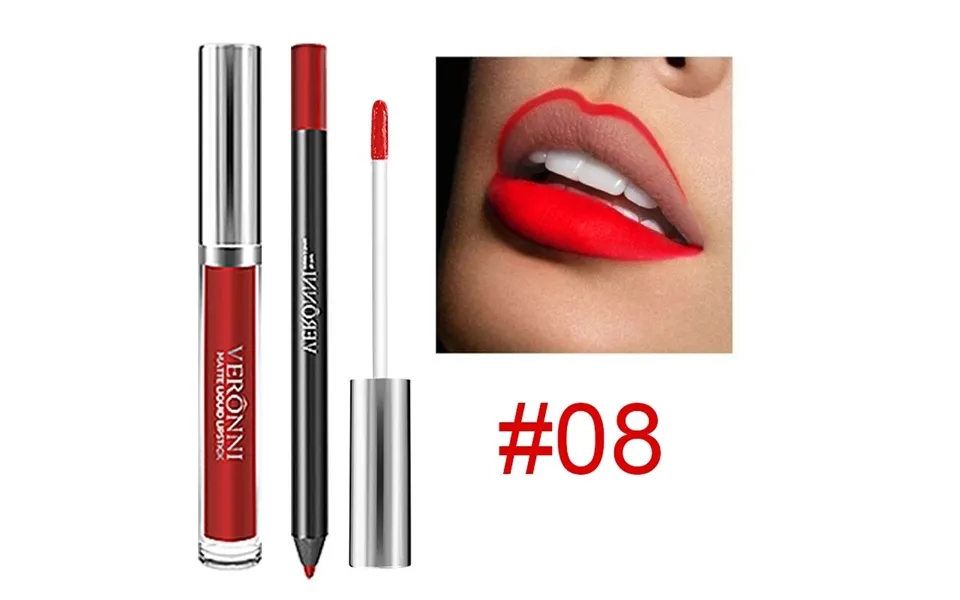 2023 New Lip Matte Gloss Tube Liquid Lipkit With Lipliner Long Lasting Keep 24 Hours Waterproof Sexy Beauty Makeup Cosme