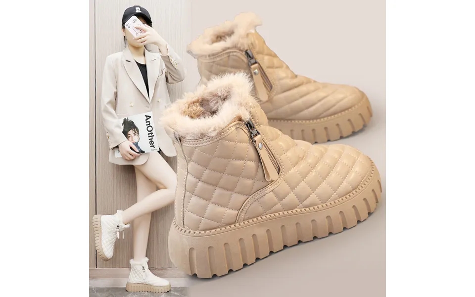 2023 New Thick Sole Elevated Snow Cotton Short Boots Warm Cotton Shoes