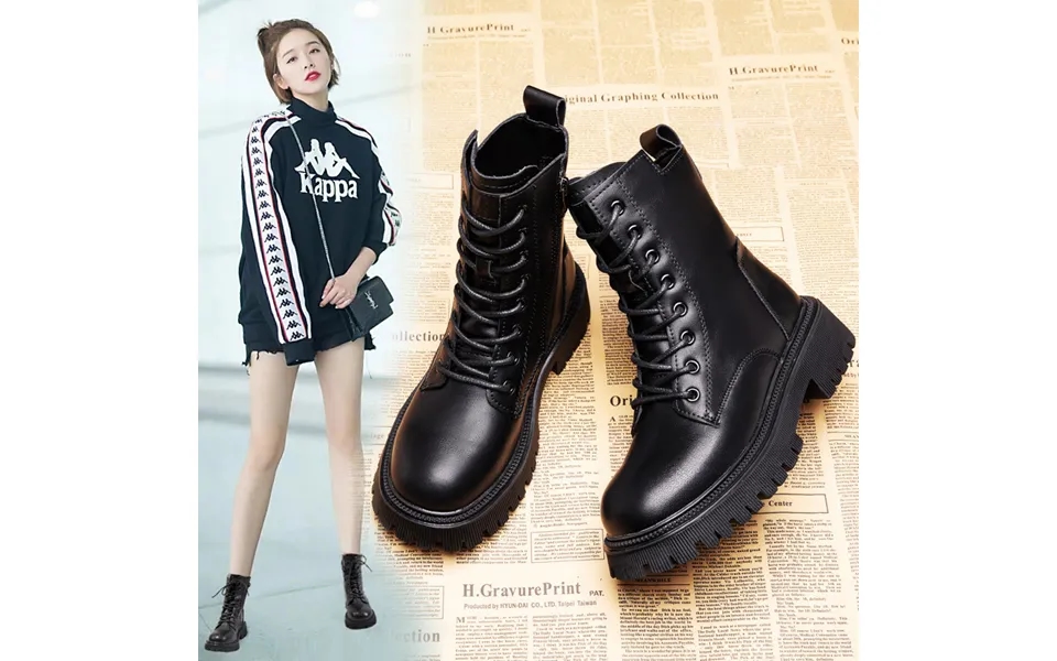 2023 New Versatile English Style Plush Short Boots With Thick Soles - Casual Spring And Autumn Single Boot Motorcycle Bo