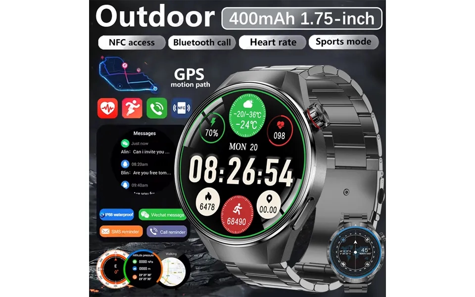 2025 New Watch G5 Plus Gps Nfc Smart Watch Men Women 466*466 Amoled Screen Heart Rate Bluetooth Call Ip68 Waterproof Sma