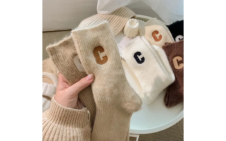 2pcs Wool Socks For Women In Autumn Winter - Medium Length Stockings With Plush Thick Pile Stockings