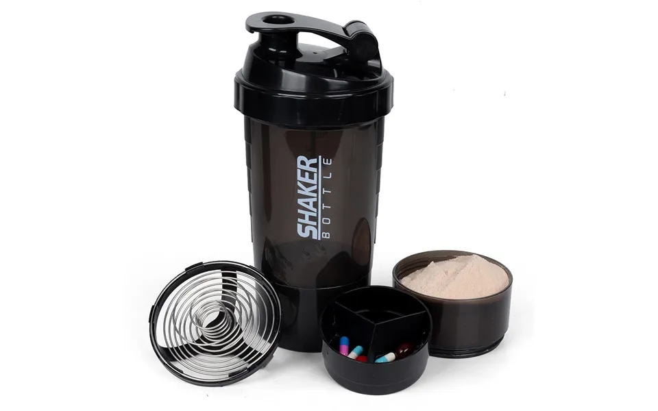 3 Layers Shaker Protein Bottle Powder Shake Cup Water Bottle Plastic Mixing Cup Body Building Exercise Bottle