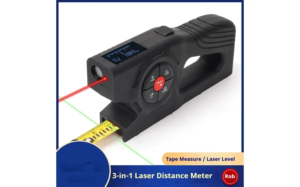3-in-1 Laser Tape Measure High-precision Digital Measuring Tool With Cross-line Laser & Auto-calculation