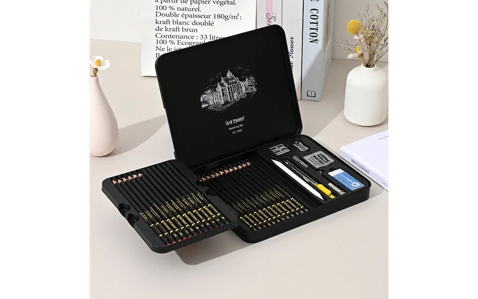 31-piece Professional Sketching Set With Wooden Pencils & Metal Case - Perfect For Artists, Students & Beginners