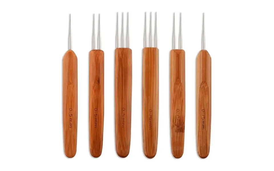 3pcs Bag 0.5mm 0.75mm Double Crochet Needle For Locs Bamboo Dreadlock Crochet Hook Dreadlock Needle For Braids