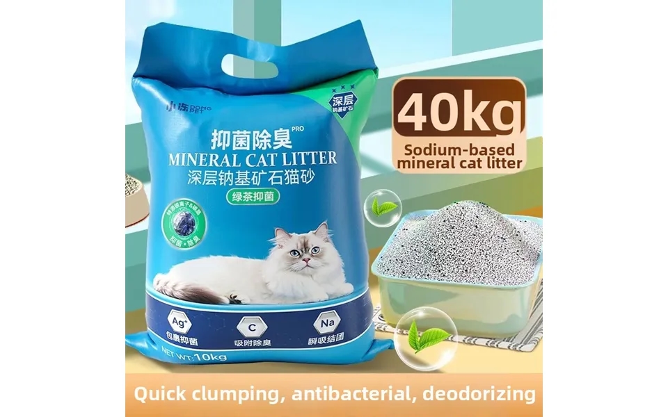40kg Value Pack Cat Litter Mineral Sand Activated Carbon Bentonite Sand Mixed Antibacterial Deodorizing 10kg