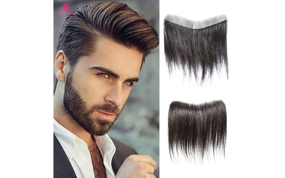 4*18 Men Forehead Hairline Toupee 100% Human Hair Skin Man Hairpieces Frontal Hair Topper For Receding Natural Hairline