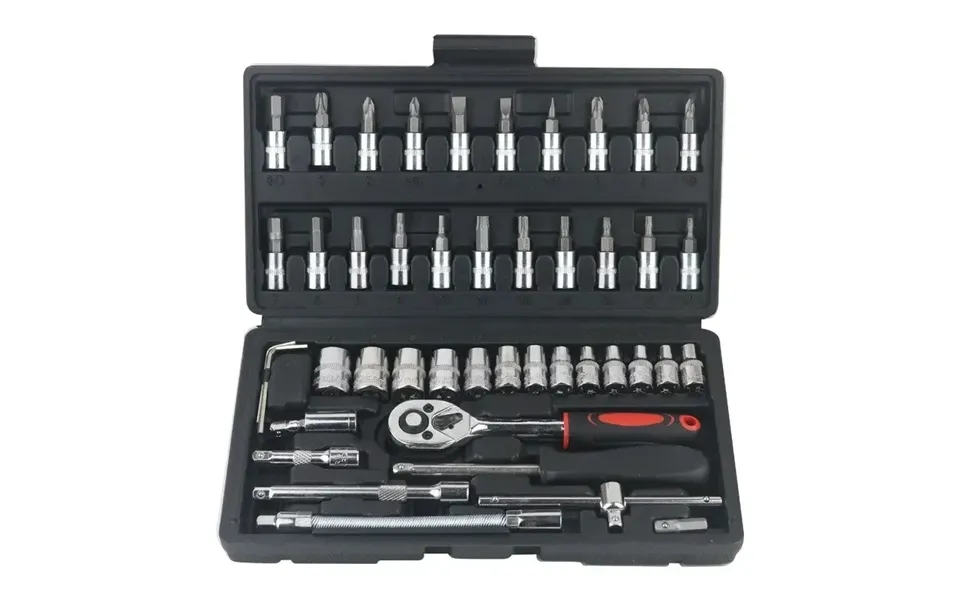 46pcs Car Repair Tool Kit 1 4-inch Socket Set Car Repair Tool Ratchet Torque Wrench Combo Auto Repairing Set Mechanic To