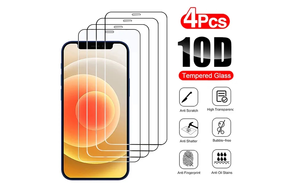 4pcs Protective Glass On For Iphone 14 13 12 11 Pro Max 12mini 13mini Screen Protector Tempered Glass For Iphone 6 7 8 P