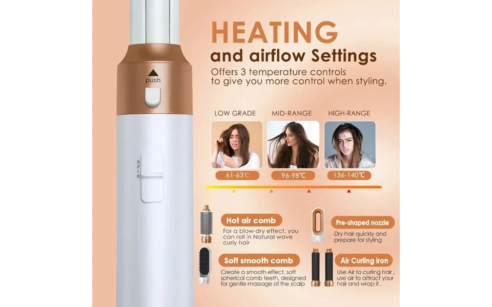 5 In 1 Hot Comb Set Professional Curling Iron Styling Tool For Airwrap Hair Dryer Household 2025