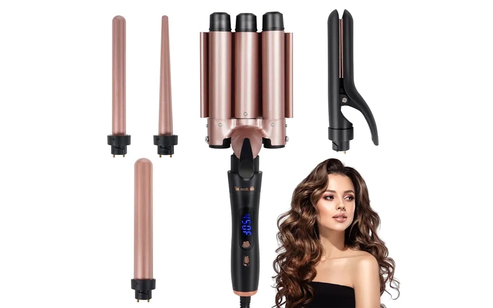 5-in-1 Multi-functional Curling Iron Straight Curling Dual-purpose Straightening Splint Digital Display Three Tube Autom