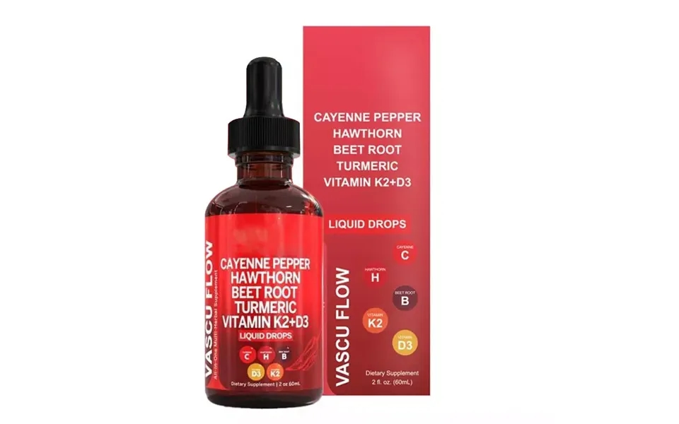 60ml Natural Cayenne Pepper Liquid Drop Hawthorn Fruit Beetroot Vitamin D3 K2