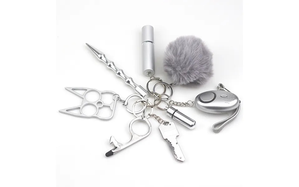 8-in-1 Tactical Keychain For Self-defense & Survival Compact Multi-tool With Emergency Whistle - Led Light