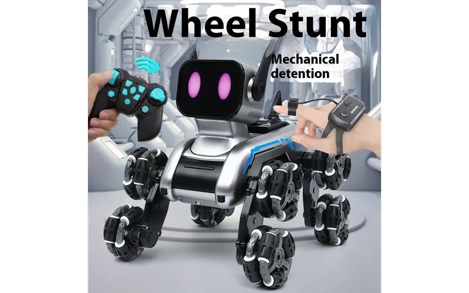 8-wheel Stunt Robotic Dog Toy - Smart Gesture Control & Climbing Rc Robot With Transformable Design Electric, For Kids A