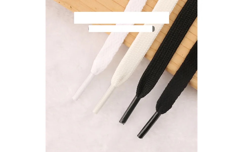 A- Standard High-top Canvas Shoelaces Single And Double-layer Black And White Flat Thick Small White Shoelaces