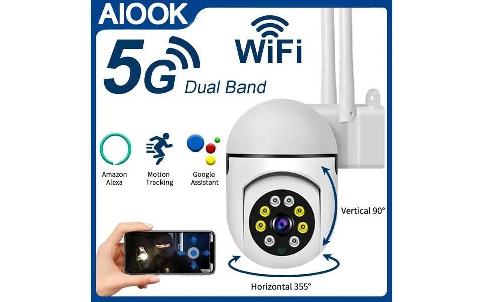 Aiook 2.4g 5g Outdoor Ptz Cctv Ip Security Camera Wireless Wifi 3mp Hd 360 Waterproof Video Monitor Mini Camera