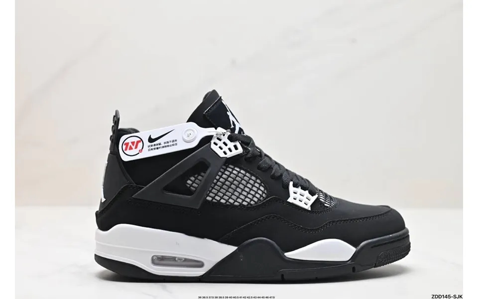 Airjordan4 Aj4black And White Thunder God Mid Top Retro Basketball Shoes Fq8138-001
