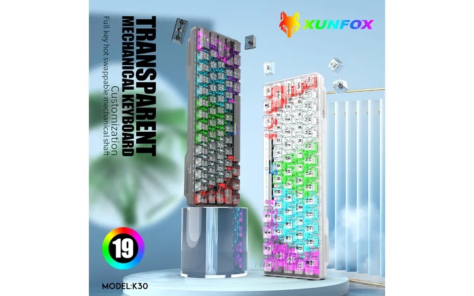 Arrivals K New Transparent Keycap Customized Hot Swappable White Axis Wired Mechanical Keyboard Magic Co Eycap Eyboard