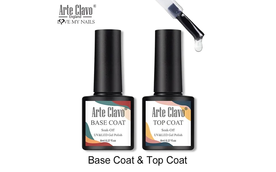Arte Clavo Base Top Coat For Gel Nail Polish Transparent Shiny Glossy Uv Gel Varnish Soak Off Long Lasting Nail Art Gel