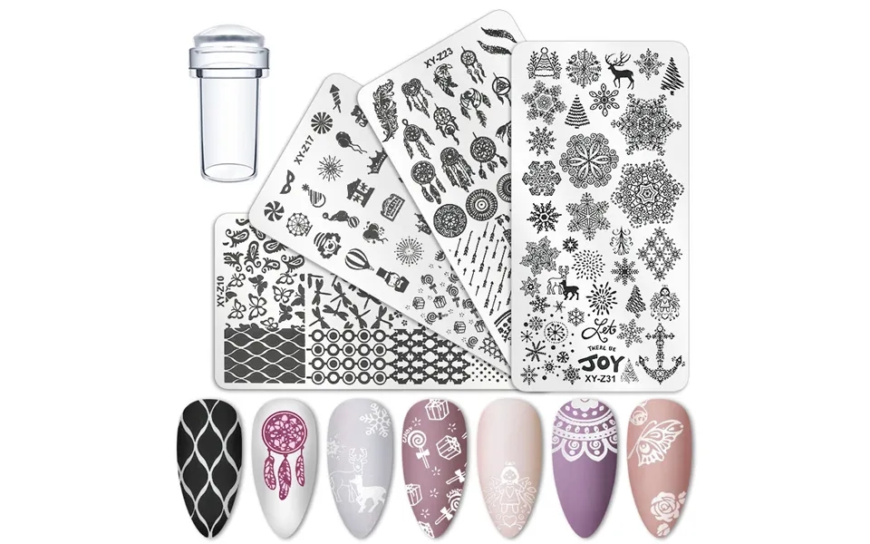 Arte Clavo Nail Art Templates Stamping Plate Design Flower Leaf Butterfly Christmas Lace Stamp Templates Plate Image Acc