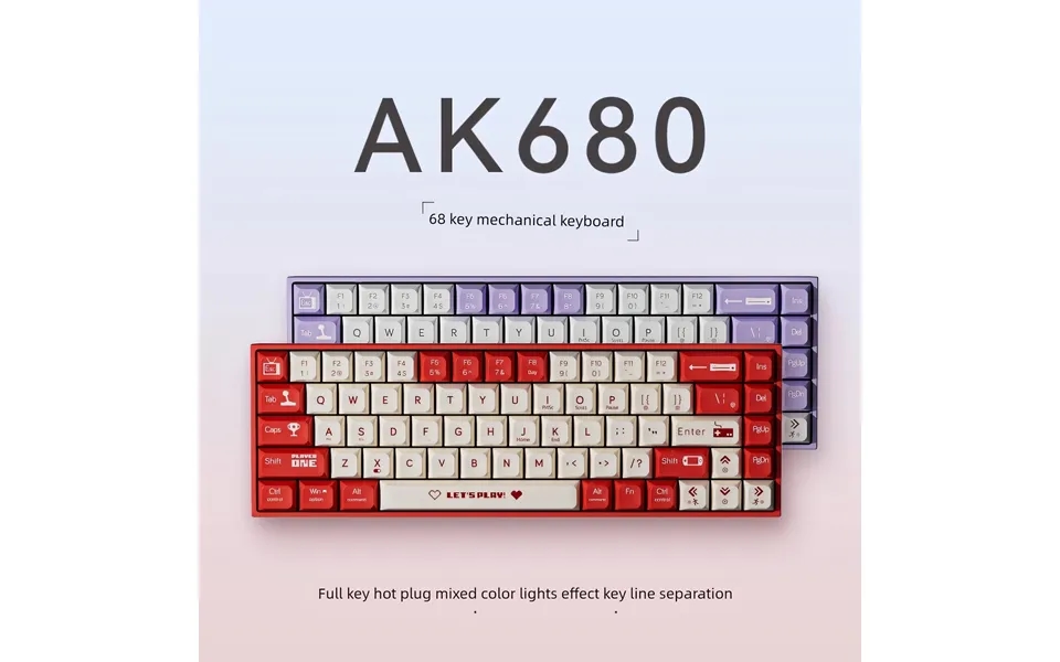 Azz Ak680 Nical Wired Hot Plug Computer 68 Keys Keyboard Specially For Gaming