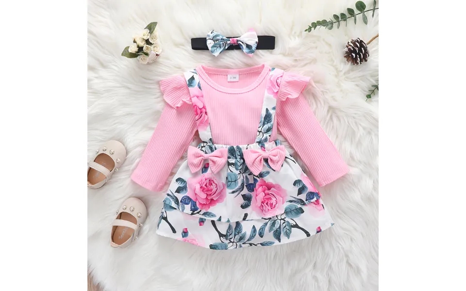 Babies' Clothes Children's Clothing Spring And Autumn Baby Pit Strip Small Flying Sleeve Triangle Romper Floral Bow Susp