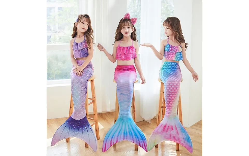 Baby Clotheschildren Mermaid Swimsuit Performance Swimsuit Three-piece Fish Tail Big And Small Girls Princess Skirt Biki