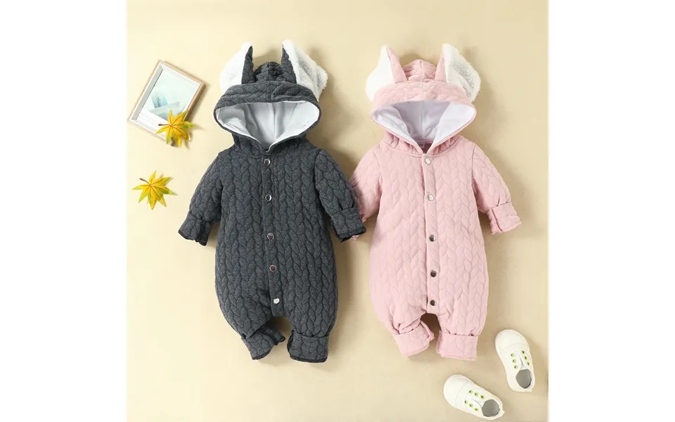 Baby Clothing Winter Baby Long Sleeves Long Legs Crawling Clothes Baby Boy Baby Girl Hooded Single-breasted Onesie Outsi