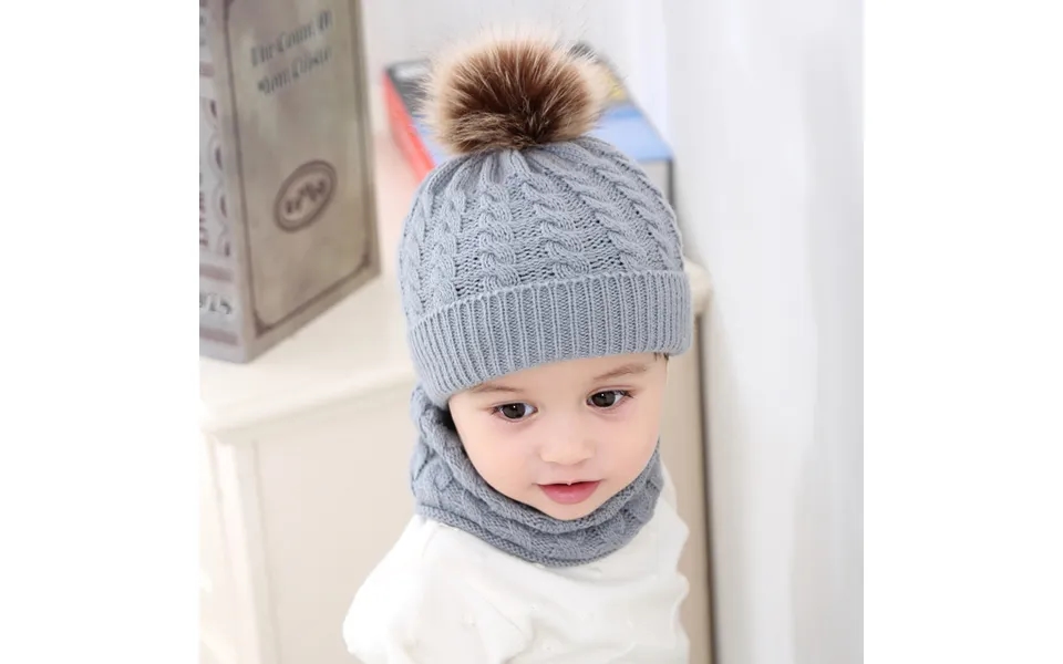 Baby Clothing Winter Bib Set Acrylic Hairball Baby Cap