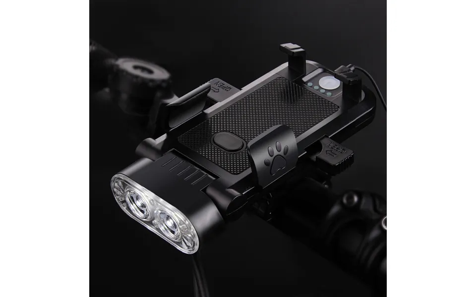 Bicycle Mobile Phone Holder Front Light Usb Charging Treasure With Mobile Phone Holder Bicycle Horn Light Safety Warning