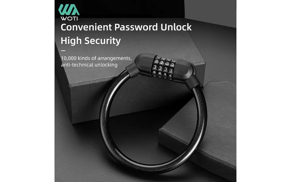 Bicycle Portable Anti Theft Password Lock Road Mountain Bike Four Digit Password Lock Cable Ring Lock Cycling Equipment