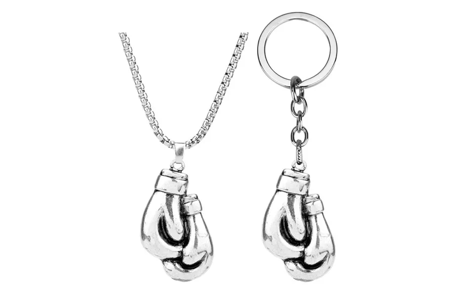 Boxing Gloves Engraved Keychain Stainless Steel Polished Creative Keychain Cross-border E-commerce