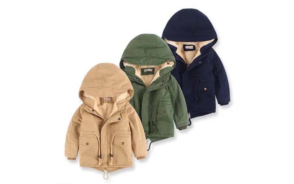 Boy's Coat Autumn And Winter Children's Wear To Overcome Children Plus Fleece Thickened Warm Cotton-padded Trench Coat