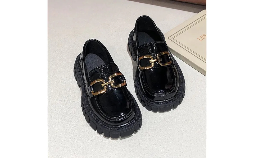 British Style Thick Sole Spring And Autumn 2023 New Patent Leather Shoes - One-legged Single Shoes