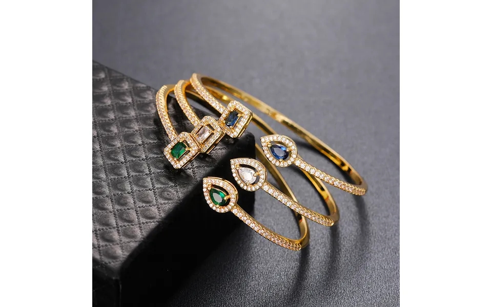 Cao Shi's Open Bracelet Trend Ins Brass Zircon Bracelet Temperament Korean Version Simple Banquet Bracelet Gift
