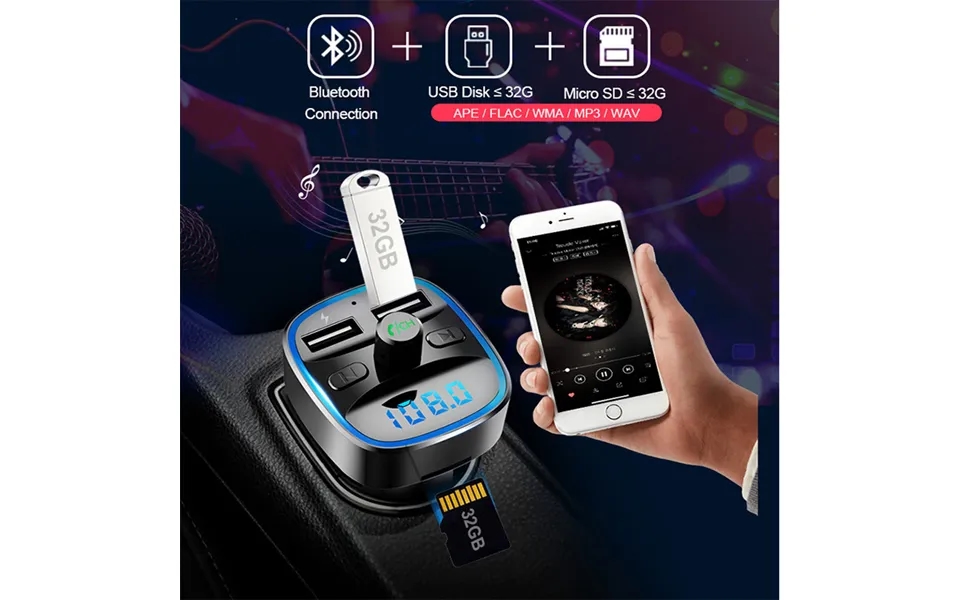 Car Bluetooth Smart Voice Navigation Bluetooth Mp3 Player Dual Sub Car Charger