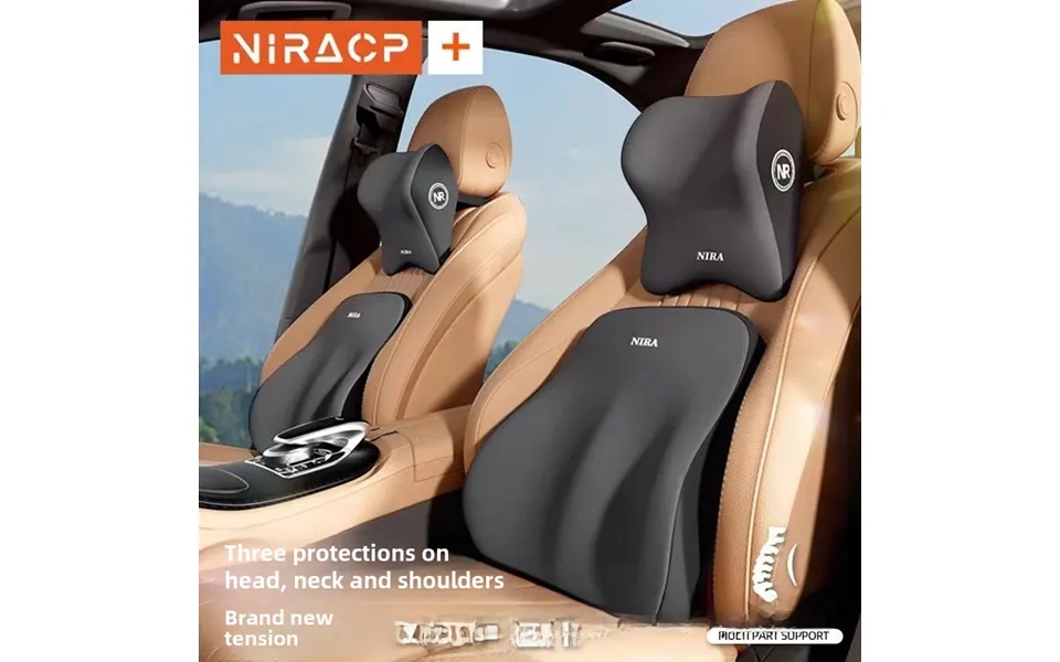 Car Headrest Neck Protection Suit Latex Car Lumbar Support Pillow Lumbar Car Support Backrest Seat Driver Waist Protecti