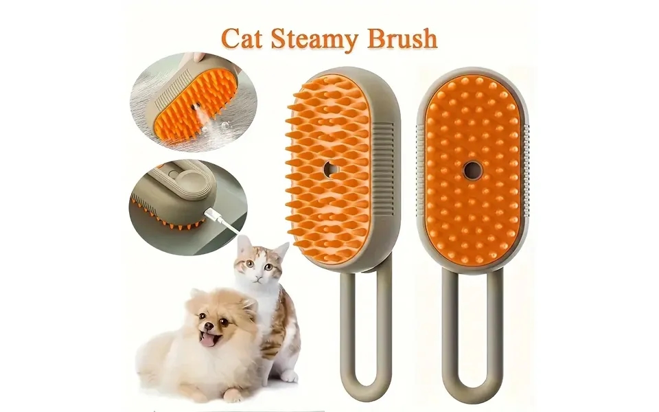 Cat Dog Pet Spray Massage Brush One Button Steam Spray Folding Rotatable Floating Hair Bath Hair Removal Brush Comb