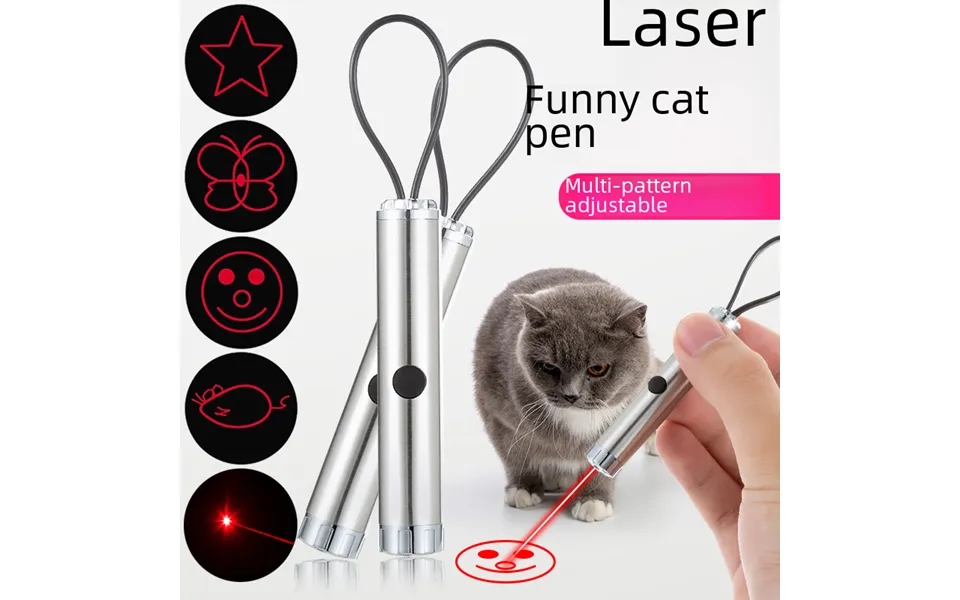 Cat Laser Toy Retractable Keychain Teaser Wand With Safe Beam Interactive & Portable