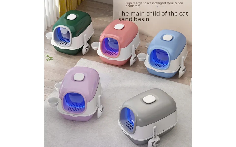 Cat Litter Box Oversized Fully Closed Top-in Foldable Smart Cat Toilet Cat Litter Box With Sterilization Deodorant Whole